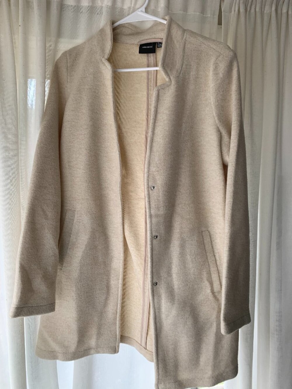 VERO MODA Katrine Brushed Long Jacket Women's Size XS Cream